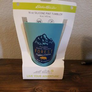 Eddie Bauer 16oz Silicone Pint Tumbler Outdoor Hiking Backpacking Cup Forrest